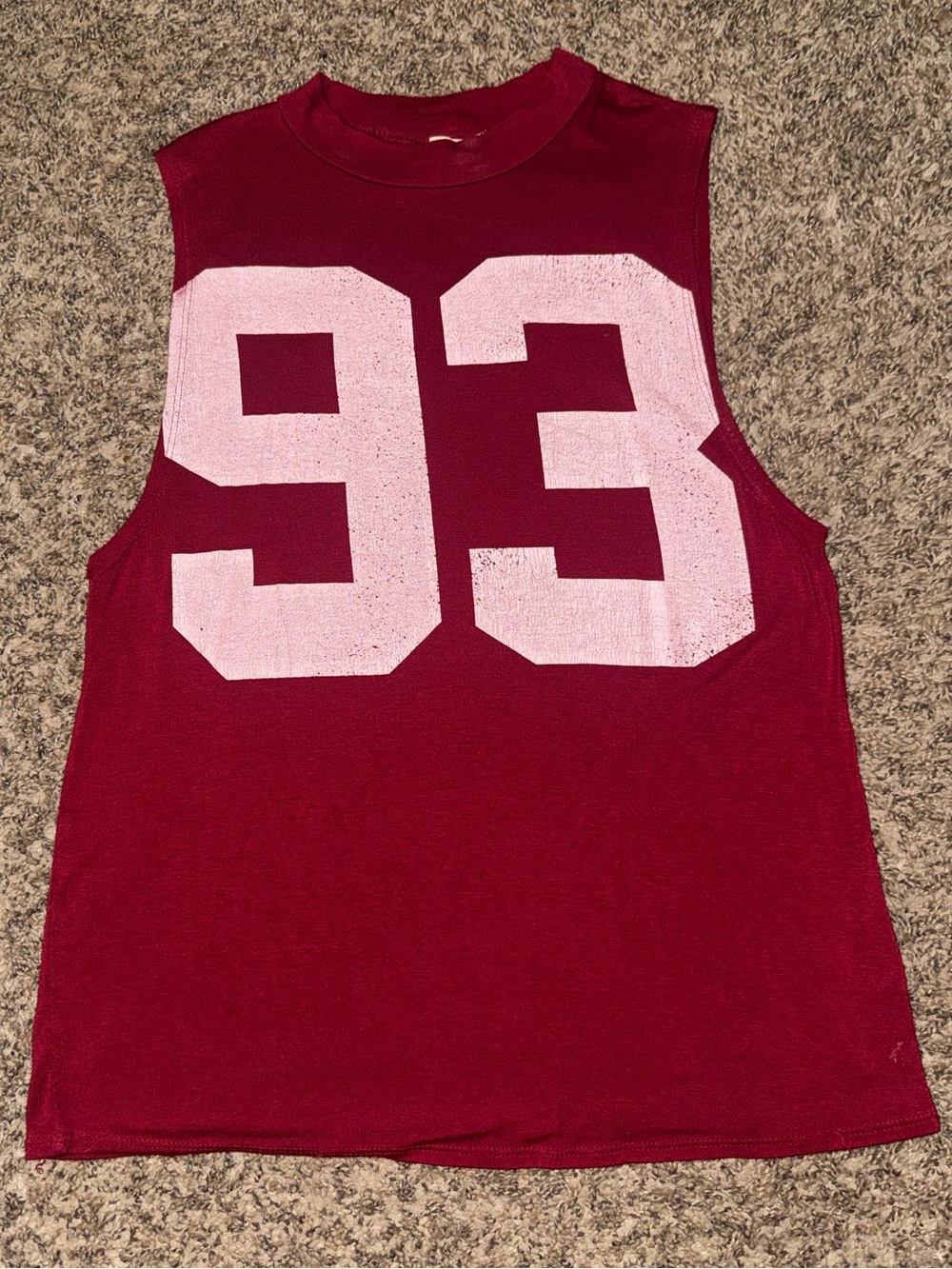 one clothing Dark Red Graphic 93 Crewneck Tank